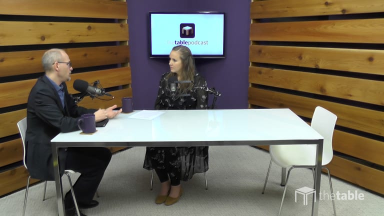 Dr. Svigel and guest recording The Table podcast